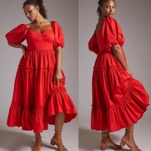 Anthropologie ATSU | Off-The-Shoulder Poplin Midi Dress